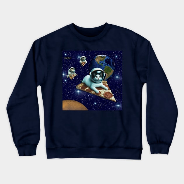 Get me a pizza. Space cat pizza. Catstronaut Crewneck Sweatshirt by Ideas Design